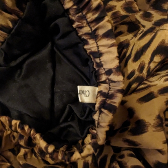 Chatou Elastic Waist Leopard Print Pleated Midi Skirt - Picture 5 of 5